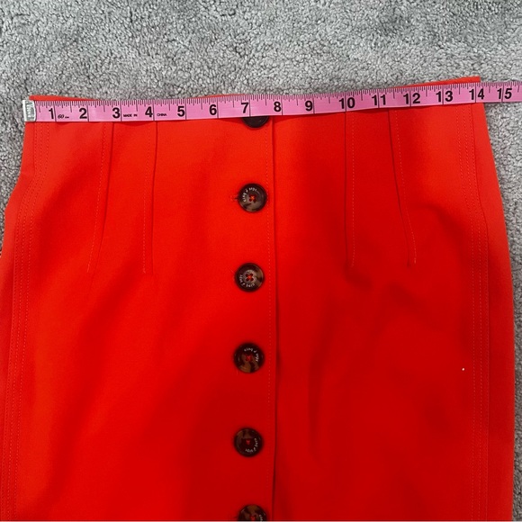 Cinq a Sept Women’s Sz 2 Orange Button Up Pencil Skirt - Picture 6 of 10